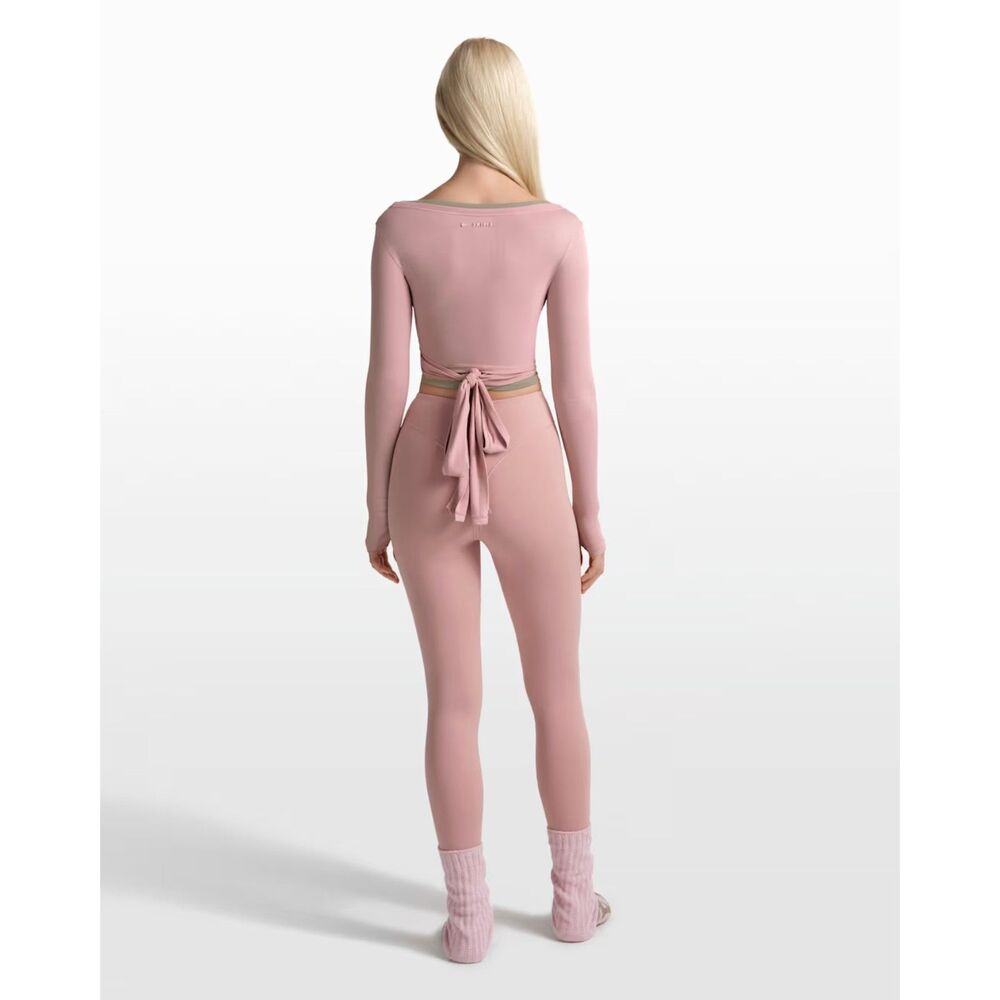 NikeSKIMS Stretch Knit Long-Sleeve Wrap Top | (M) | Himalayan Pink | NWT | - Picture 5 of 8